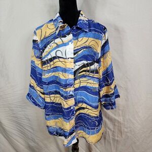 ALLISON DALEY‎ II Size 20W Rayon Blend Semi Sheer Vacation Holiday Tunic Blouse